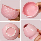 Matcha Whisk Set: 7-PCS Matcha Set Whisk & Bowl Kit (Pink)