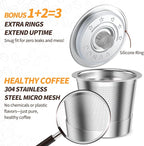 Reusable K Cup Coffee Pods for Keurig 1.0: Stainless Steel Refillable K Cup - Reusable Coffee Filter for Keurig 1.0 Coffee Maker, Permanent, Eco-Friendly, BPA-Free