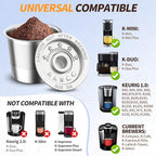 Reusable K Cup Coffee Pods for Keurig 1.0: Stainless Steel Refillable K Cup - Reusable Coffee Filter for Keurig 1.0 Coffee Maker, Permanent, Eco-Friendly, BPA-Free