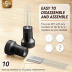 WDT Tool Espresso, Espresso Distribution Tool: 10 x 0.35mm Stainless Steel Espresso Needles with Extra 10 for Espresso Stirrer