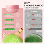 Matcha Whisk Set: 7-PCS Matcha Set Whisk & Bowl Kit (Pink)