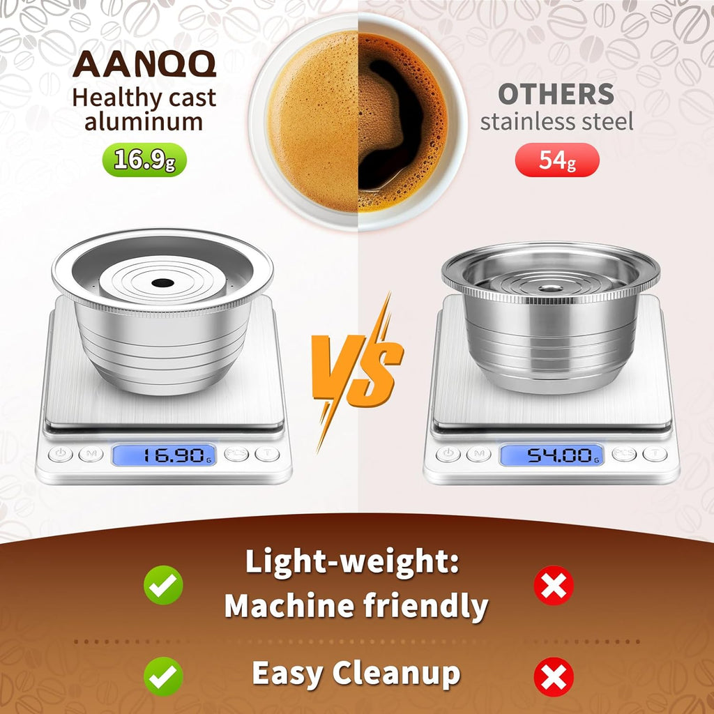 Refillable Coffee Capsules for VertuoLine Machine, VertuoPlus, 2024 Light-weight Healthy Reusable Vertuo Capsules