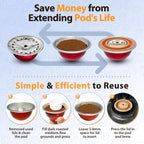 6pcs Food Grade Silicone Caps for Any Sizes of Reusable Nespresso Vertuo Pod Refillable Vertuo Capsule