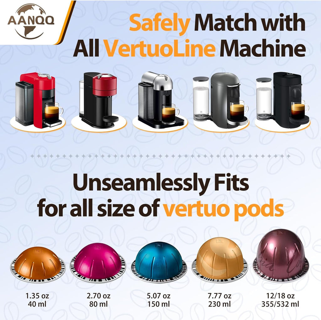 6pcs Food Grade Silicone Caps for Any Sizes of Reusable Nespresso Vertuo Pod Refillable Vertuo Capsule