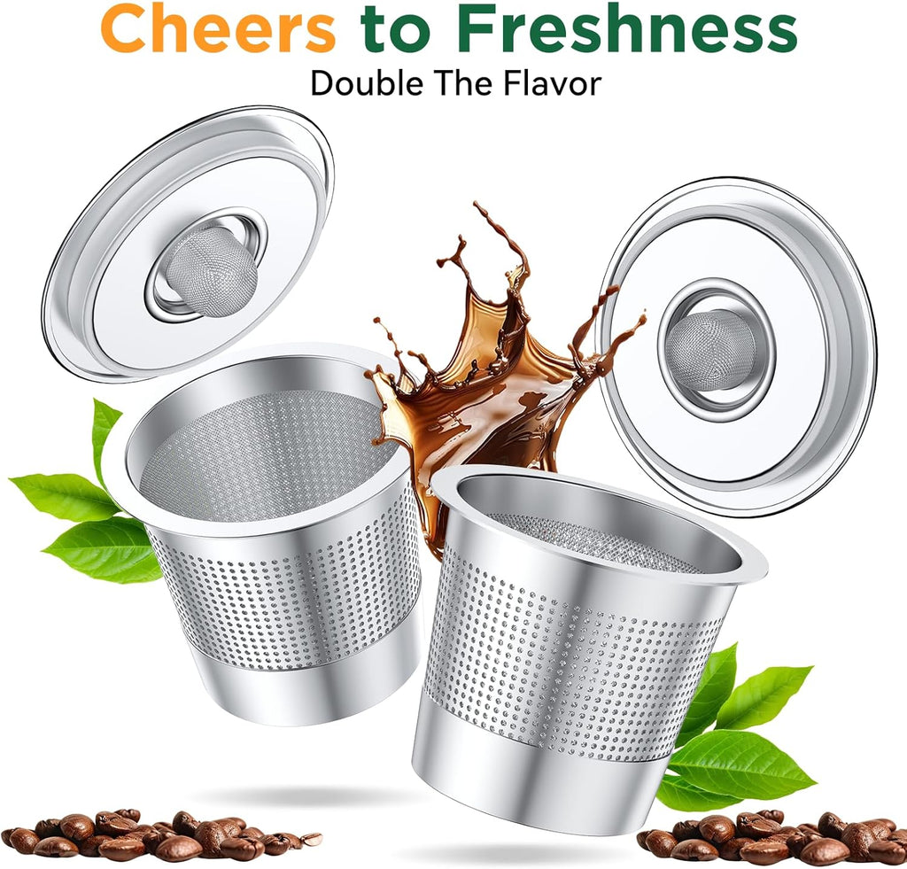 Upgraded Dual-Layer Mesh Stainless Steel K Cup