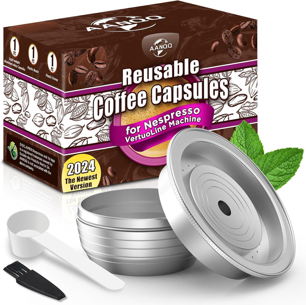 Refillable Coffee Capsules for VertuoLine Machine, VertuoPlus, 2024 Light-weight Healthy Reusable Vertuo Capsules