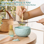 Matcha Whisk Set: 7-PCS Matcha Set Whisk & Bowl Kit (blue)